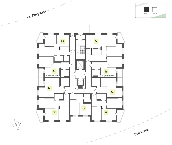 
  Продается 3-комн. квартира 72.3 м², в ЖК На Петухова, дом 2. Фото 2.