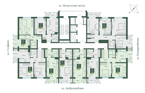
  Продается 1-комн. квартира 41.29 м², в ЖК Мичурин. Фото 1.