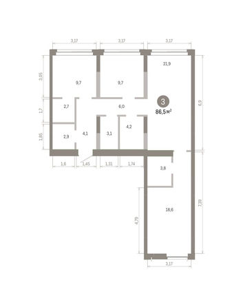 
  Продается 3-комн. квартира 86.52 м², в ЖК Европейский берег, дом 45. Фото 1.