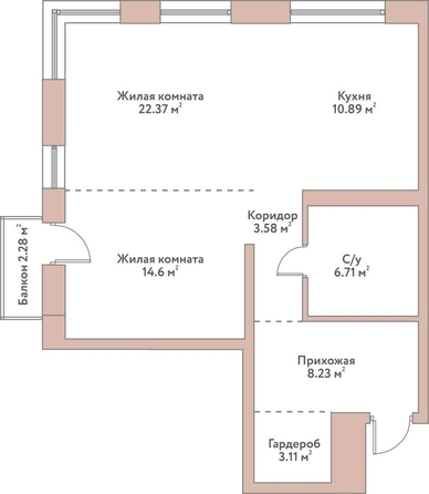
  Продается 3-комн. квартира 69.49 м², в ЖК Флора и Фауна, 16а. Фото 1.