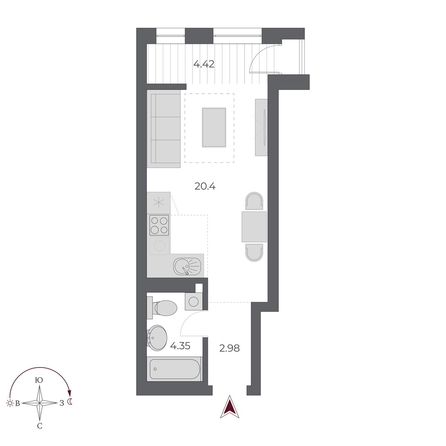 
  Продается студия 32 м², в ЖК ОСКАР, дом 3. Фото 1.