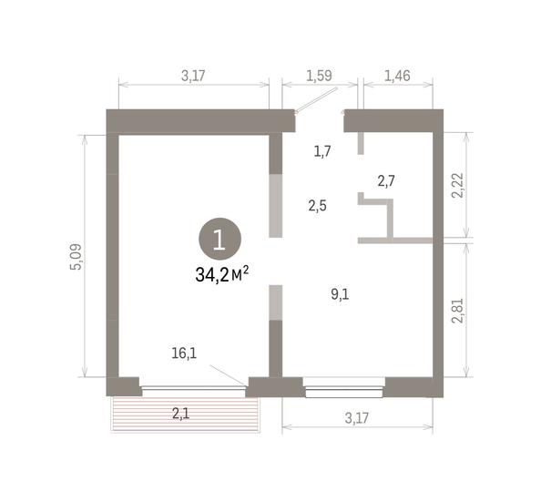
  Продается 1-комн. квартира 34.2 м², в ЖК Лебедевский квартал, д 1. Фото 1.