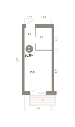 
  Продается студия 26.81 м², в ЖК Город на озере. Фото 1.