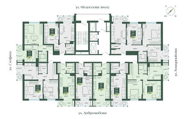 
  Продается 2-комн. квартира 58.61 м², в ЖК Мичурин. Фото 1.