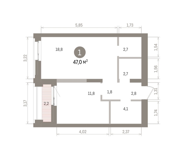
  Продается 1-комн. квартира 46.95 м², в ЖК Европейский берег, дом 32. Фото 1.