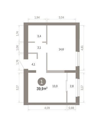 
  Продается 1-комн. квартира 39.92 м², в ЖК Европейский берег, дом 46. Фото 1.