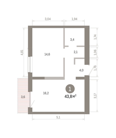 
  Продается 1-комн. квартира 43.83 м², в ЖК Европейский берег, дом 46. Фото 1.