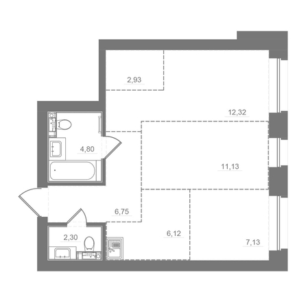 
  Продается 2-комн. квартира 54.86 м², в ЖК Спектр, дом 10. Фото 2.