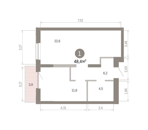 
  Продается 1-комн. квартира 48.4 м², в ЖК Европейский берег, дом 46. Фото 1.