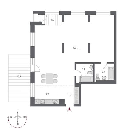 
  Продается студия 112.3 м², в ЖК ОСКАР, дом 2. Фото 1.