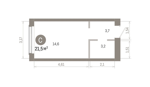 
  Продается студия 21.45 м², в ЖК Европейский берег, дом 46. Фото 1.