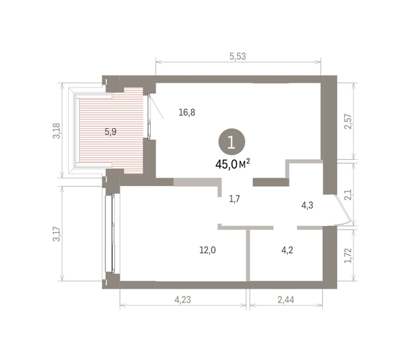 
  Продается 1-комн. квартира 44.01 м², в ЖК Европейский берег, дом 32. Фото 1.