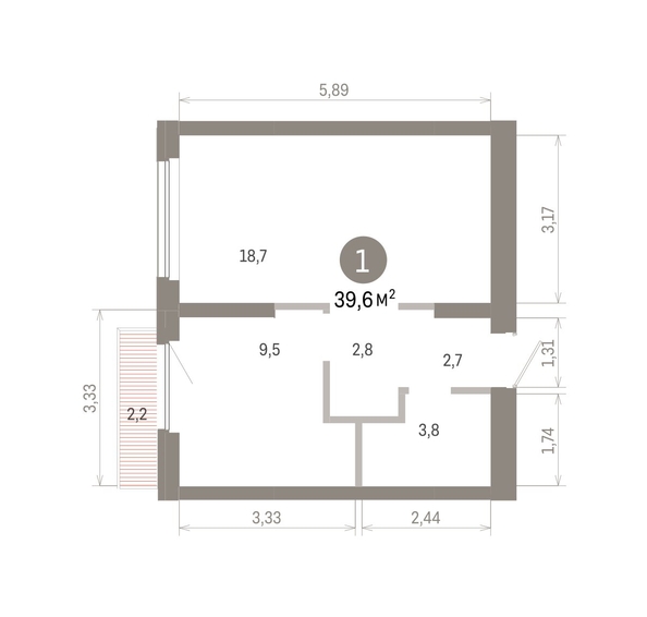 
  Продается 1-комн. квартира 39.55 м², в ЖК Пшеница, 6.1. Фото 1.