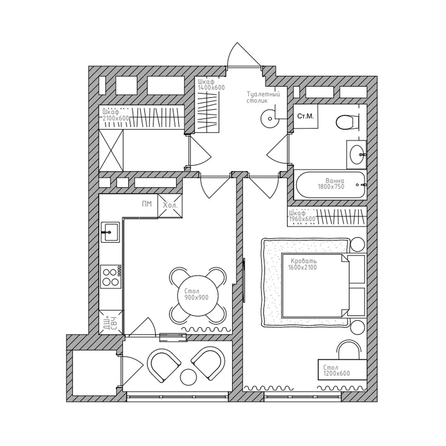 
  Продается 1-комн. квартира 44 м², в ЖК Беринг, дом 2. Фото 1.