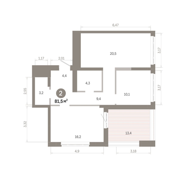 
  Продается 2-комн. квартира 81.52 м², в  Квартал Молодость, дом 1. Фото 1.
