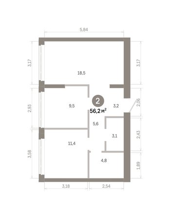 
  Продается 2-комн. квартира 56.24 м², в  Квартал Молодость, дом 1. Фото 1.