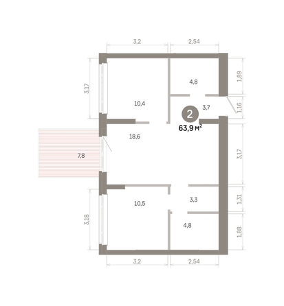 
  Продается 2-комн. квартира 63.93 м², в  Квартал Молодость, дом 1. Фото 1.