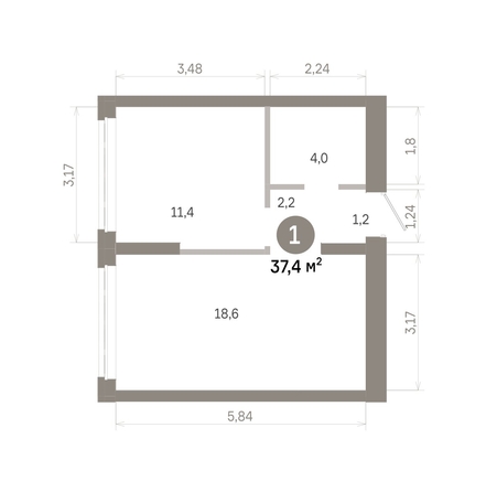 
  Продается 1-комн. квартира 37.37 м², в  Квартал Молодость, дом 1. Фото 1.