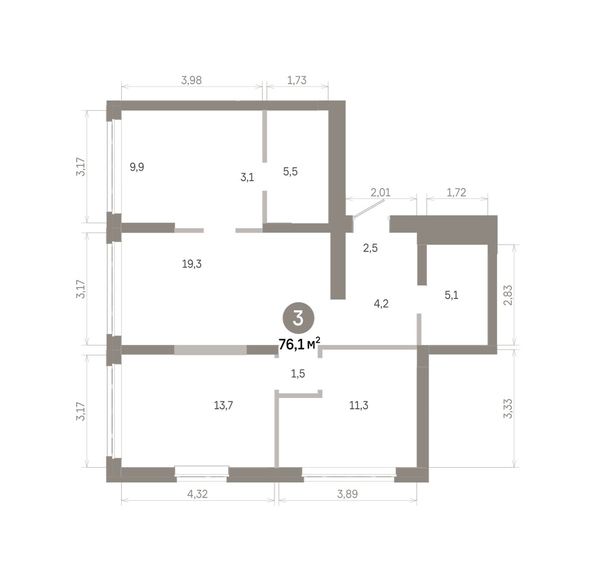 
  Продается 3-комн. квартира 76.12 м², в  Квартал Молодость, дом 1. Фото 1.