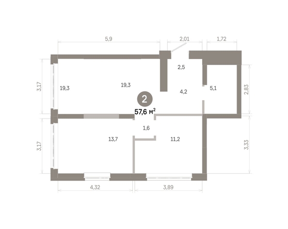 
  Продается 2-комн. квартира 57.6 м², в  Квартал Молодость, дом 1. Фото 1.