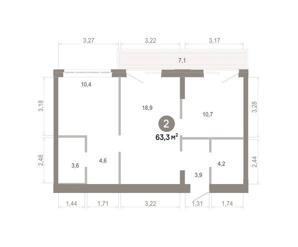 
  Продается 2-комн. квартира 63.33 м², в  Квартал Молодость, дом 1. Фото 1.