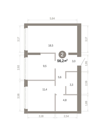 
  Продается 2-комн. квартира 56.2 м², в  Квартал Молодость, дом 1. Фото 1.