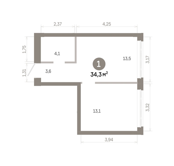 
  Продается 1-комн. квартира 34.31 м², в  Квартал Молодость, дом 1. Фото 1.