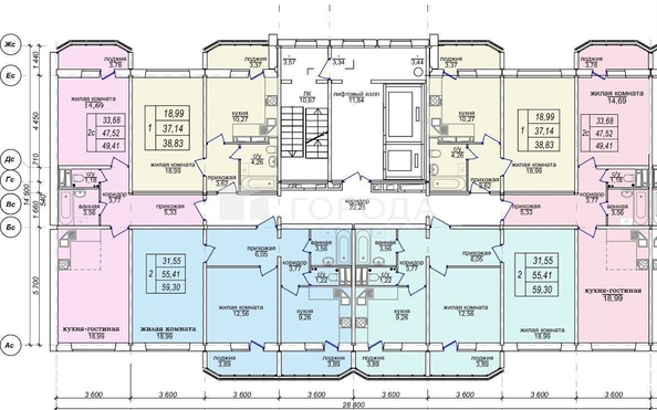 
  Продается 2-комн. квартира 49.4 м², в ЖК Софийский квартал, дом 3. Фото 40.