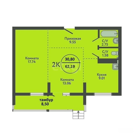 
  Продается универсальное помещение 62.19 м², в ЖК Экополис, дом 2. Фото 7.