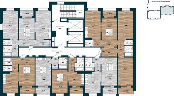 
  Продается 2-комн. квартира 68.3 м², в ЖК Галактика, дом 3 Сатурн. Фото 1.