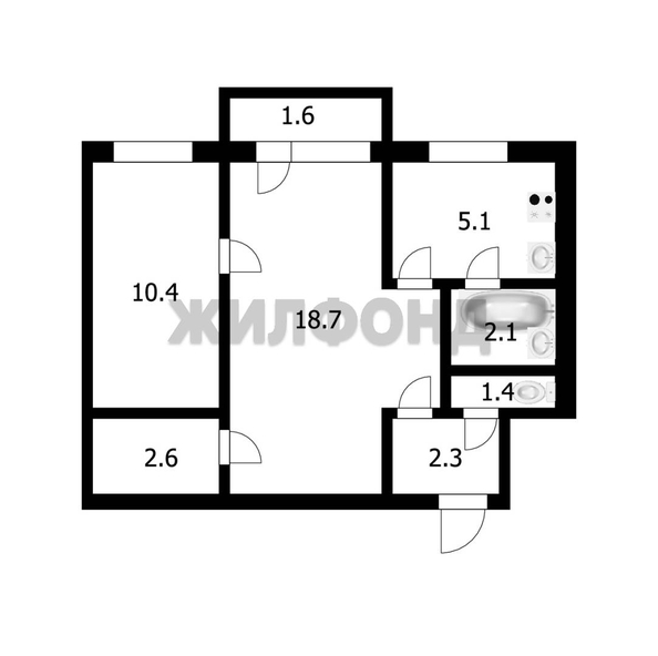
  Продается 2-комн. квартира 42.6 м². Фото 11.