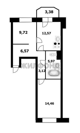 
  Продается 2-комн. квартира 52.5 м². Фото 12.