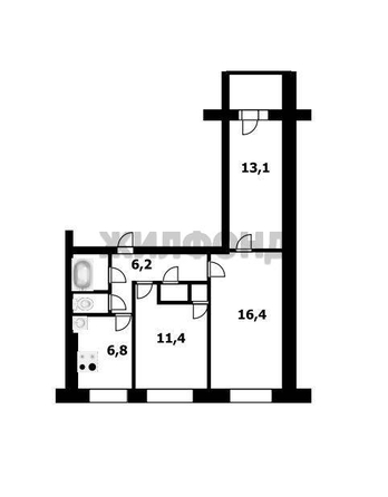 
  Продается 3-комн. квартира 58.4 м². Фото 12.