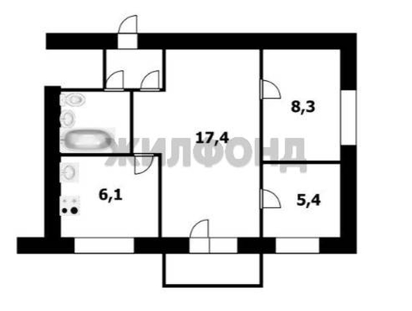 
  Продается 3-комн. квартира 43.1 м². Фото 7.