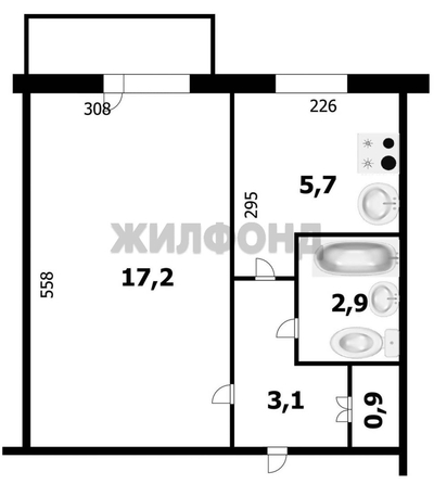 
  Продается 1-комн. квартира 29 м². Фото 9.