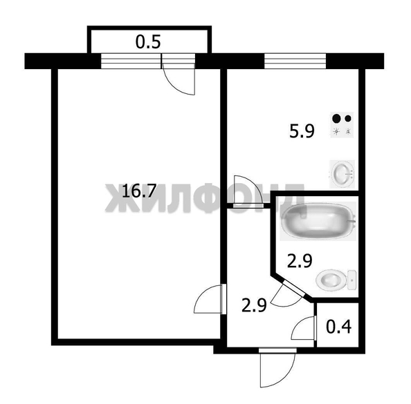 
  Продается 1-комн. квартира 29.3 м². Фото 8.