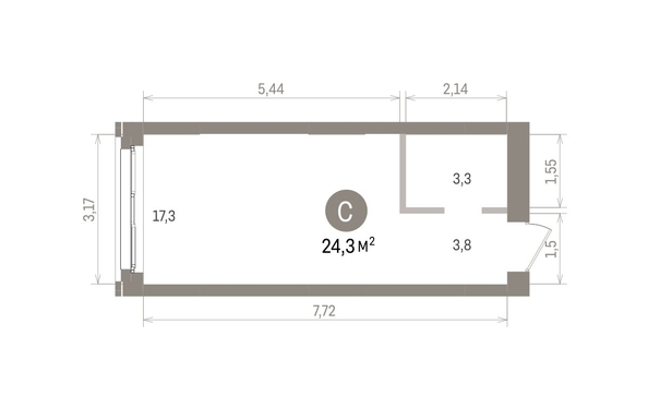 
  Продается студия 24.33 м², в ЖК Европейский берег, дом 32. Фото 1.