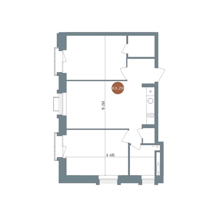 
  Продается 2-комн. квартира 63 м², в  1956 Кварталы Телецентра, 2. Фото 1.