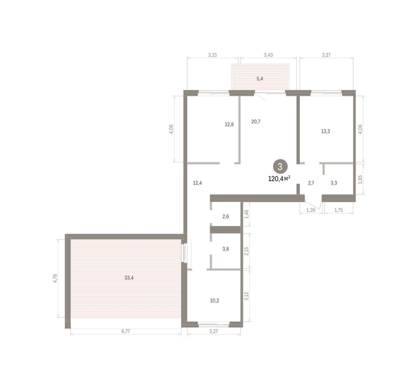 
  Продается 3-комн. квартира 120.41 м², в ЖК Пшеница, дом 5.2. Фото 1.