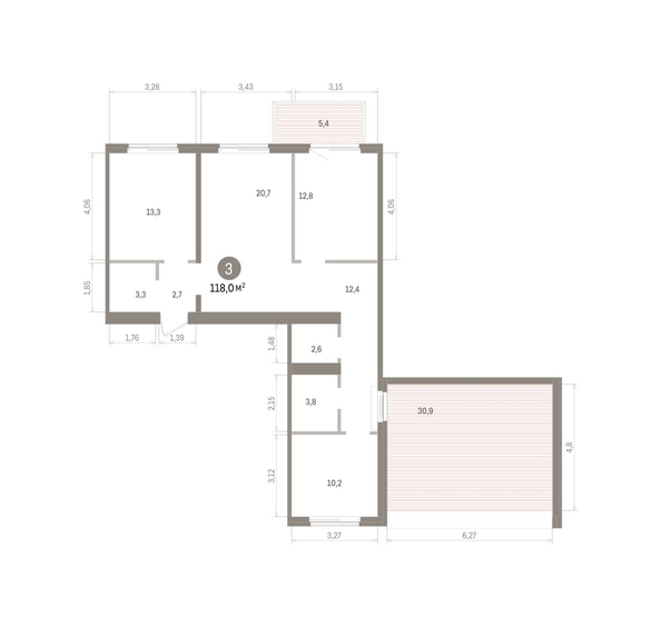 
  Продается 3-комн. квартира 117.97 м², в ЖК Пшеница, дом 5.2. Фото 1.