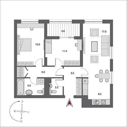
  Продается 3-комн. квартира 72.8 м², в  Дом Нобель. Фото 2.