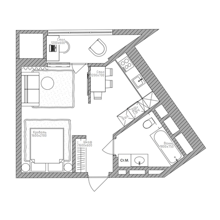 
  Продается студия 34 м², в ЖК Беринг, дом 2. Фото 3.
