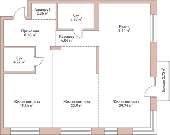 
  Продается 4-комн. квартира 100.48 м², в ЖК Флора и Фауна, 16Б. Фото 1.