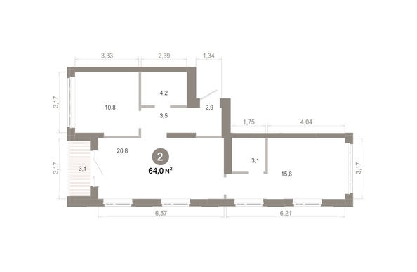 
  Продается 2-комн. квартира 63.99 м², в  Квартал Молодость, дом 1. Фото 1.