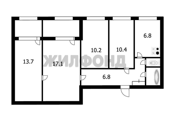 
  Продается 4-комн. квартира 70.4 м². Фото 12.