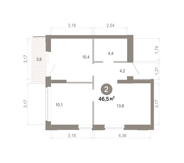 
  Продается 2-комн. квартира 46.51 м², в  Квартал Молодость, дом 1. Фото 1.