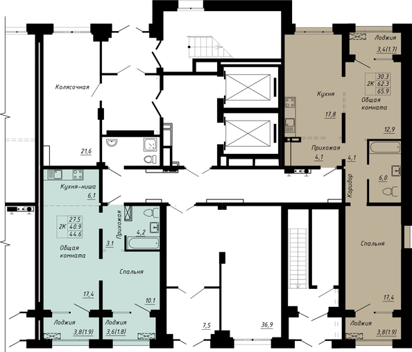 
  Продается 2-комн. квартира 65.9 м², в  Гренландия, Фьорд дом 9. Фото 1.