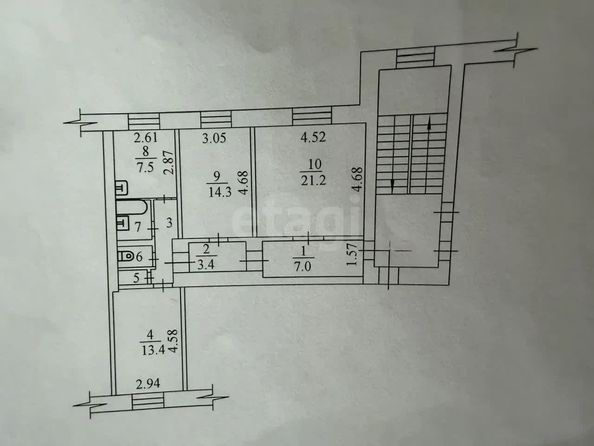 
  Продается 3-комн. квартира 75.2 м². Фото 5.