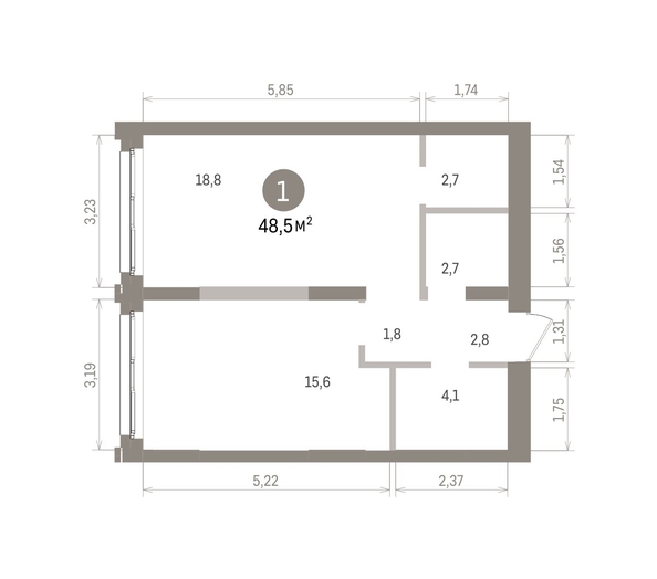 
  Продается 1-комн. квартира 48.53 м², в ЖК Европейский берег, дом 32. Фото 1.