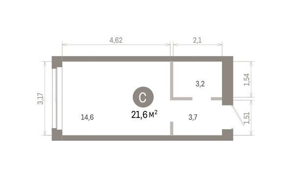 
  Продается студия 21.56 м², в ЖК Европейский берег, дом 45. Фото 1.